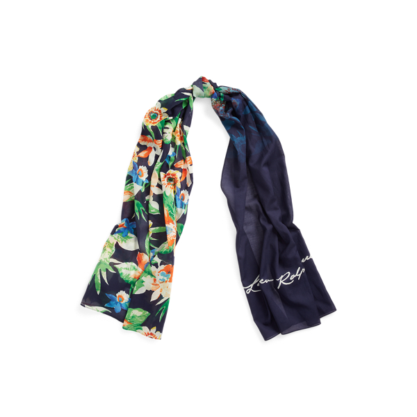 Emma Floral Cotton Wrap Scarf