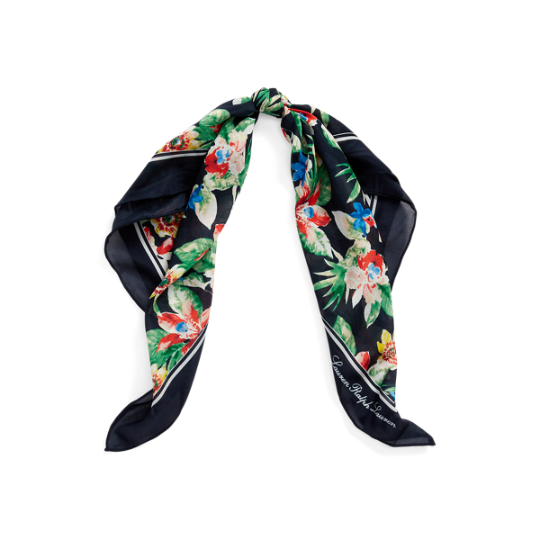 Foulard Olivia in misto seta a fiori