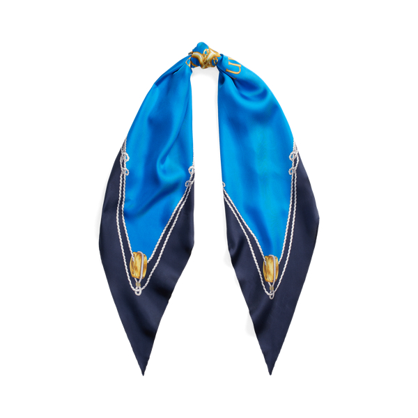 Foulard Sophia en serg&eacute; de soie &agrave; motif Lauren en 1