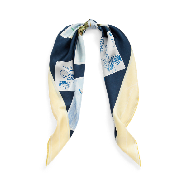 Amelia Print Silk Twill Square Scarf