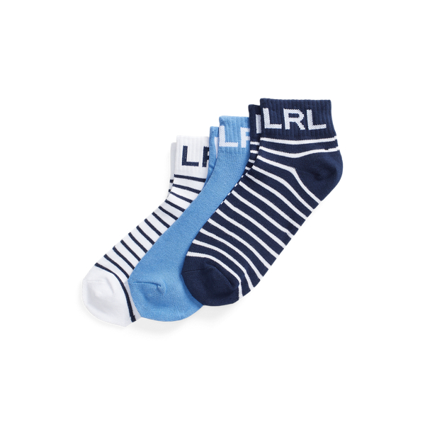 Striped Logo Quarter-Top Sock 3-Pack