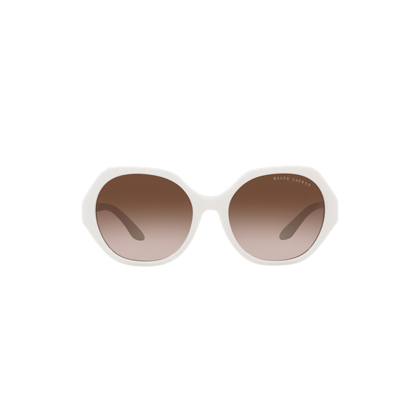 Shiny Off White Ralph's Club Round Sunglasses Ralph Lauren 2