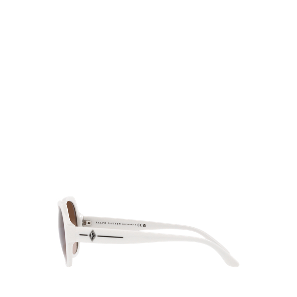 Shiny Off White Ralph's Club Round Sunglasses Ralph Lauren 3
