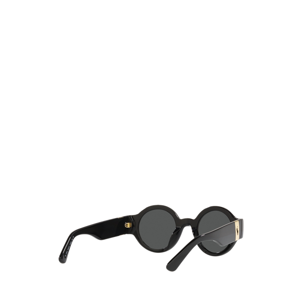 Shiny Black Round Sunglasses Polo Ralph Lauren 4