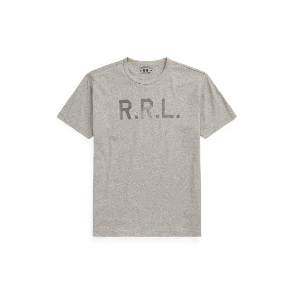 Heather Grey Logo Jersey Crewneck T-Shirt RRL 1