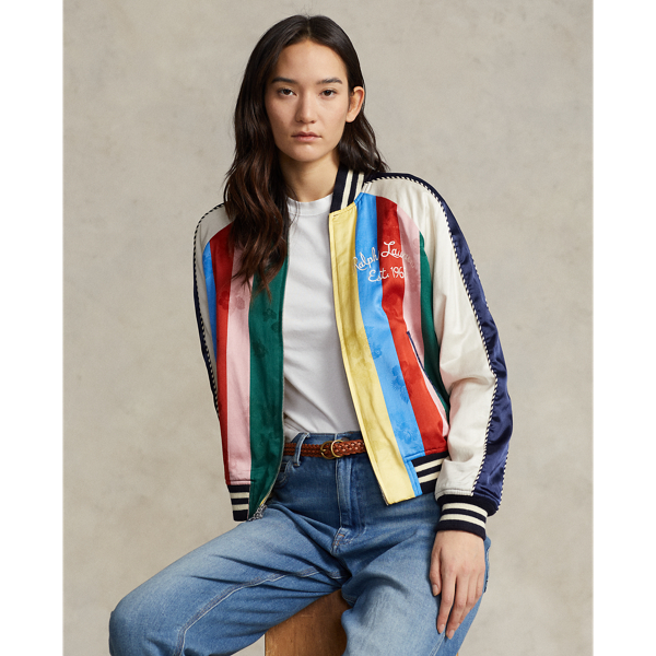 Striped Sateen Bomber Jacket for Women Ralph Lauren UAE