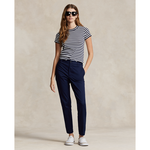 Cropped Slim Fit Twill Chino Trouser for Women Ralph Lauren PA