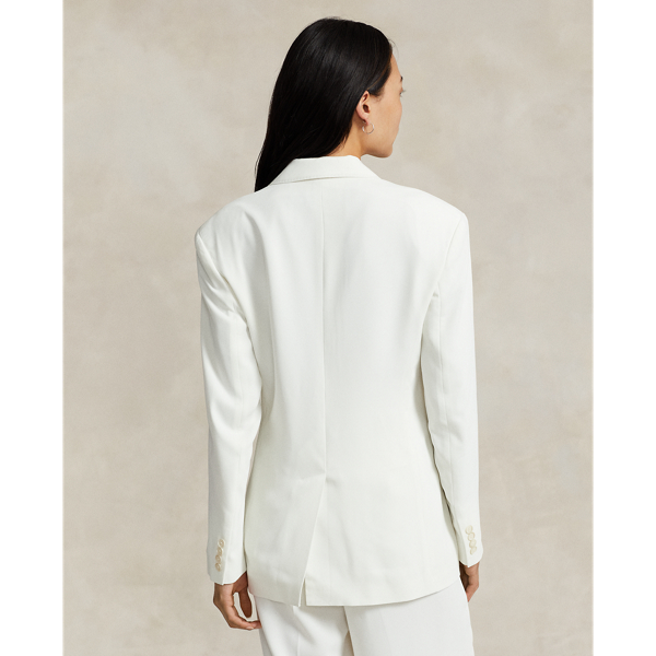 Clubhouse Cream Double-Breasted Satin Blazer Polo Ralph Lauren 5
