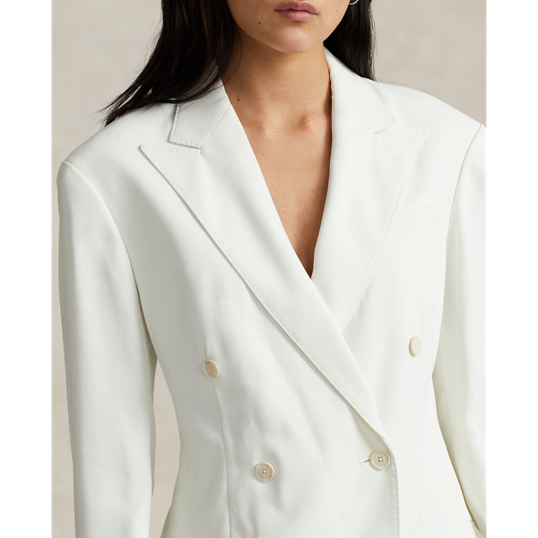Clubhouse Cream Double-Breasted Satin Blazer Polo Ralph Lauren 6