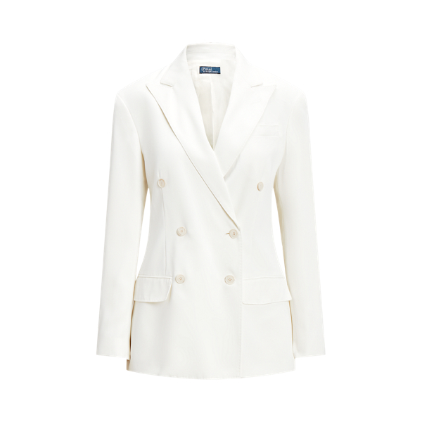 Clubhouse Cream Double-Breasted Satin Blazer Polo Ralph Lauren 2
