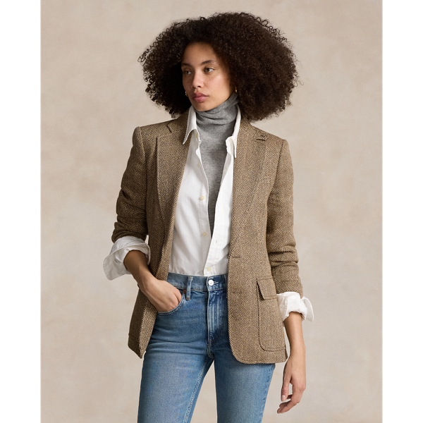 Ralph lauren women's herringbone blazer on sale