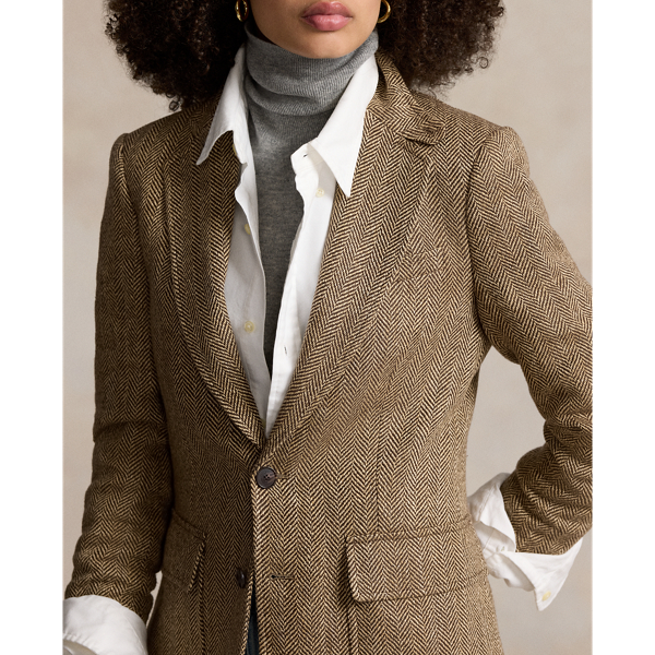 Herringbone Linen Blend Blazer