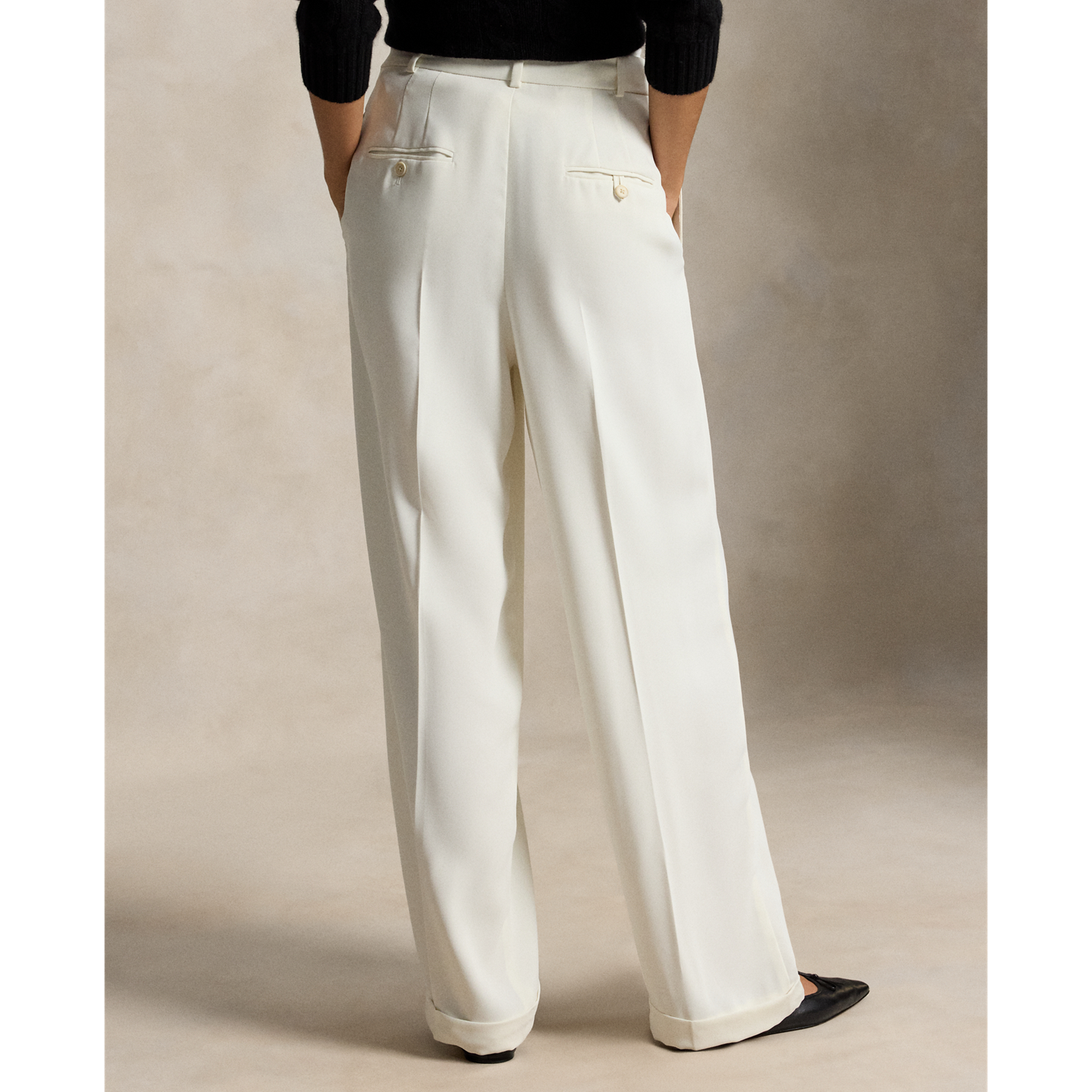 Женские брюки Ralph Lauren Bacall Satin, цвет: Кремовый — фото 2