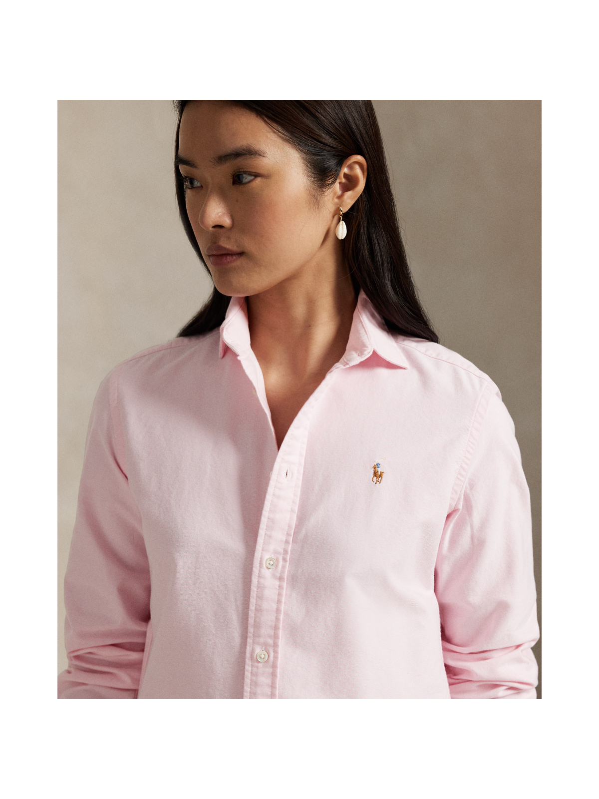 Женские рубашки Ralph Lauren Slim Fit Oxford Shirt — фото 3