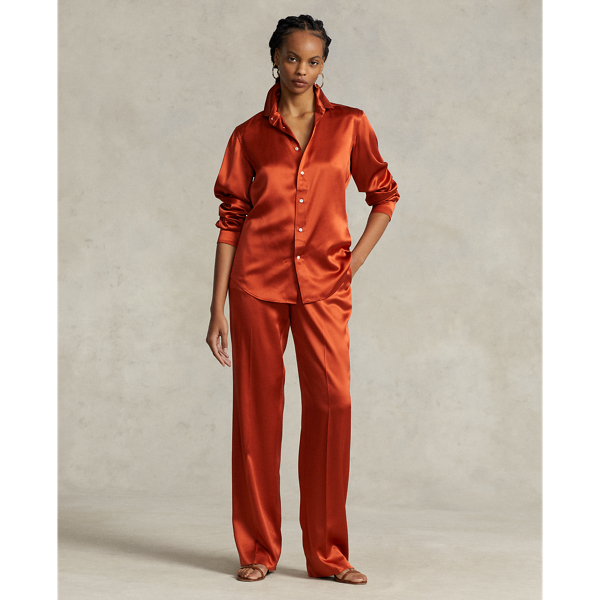 Sweet Potato Classic Fit Silk Shirt Polo Ralph Lauren 4