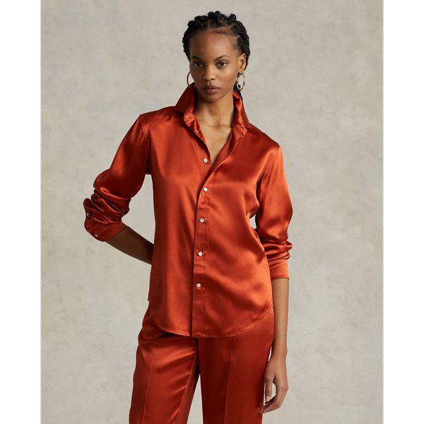 Sweet Potato Classic Fit Silk Shirt Polo Ralph Lauren 1