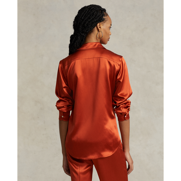 Sweet Potato Classic Fit Silk Shirt Polo Ralph Lauren 5
