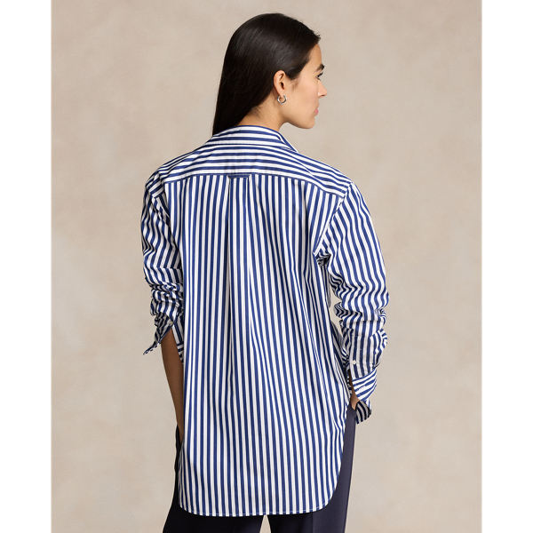 Oversized Stripe Shirt/Casual Stripe Top/Cotton Shirt/Asymmetrical Shirt/Fashion Shirt/Stripe fashion Shirt/Extravagant Black White Tunic/F2401