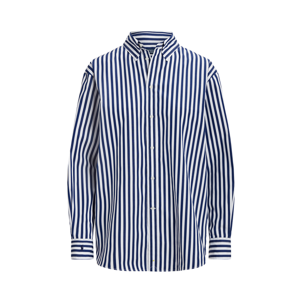 Oversize Fit Striped Cotton Shirt