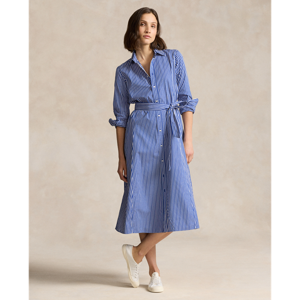 Belted Striped Cotton Shirtdress for Women Ralph Lauren IL