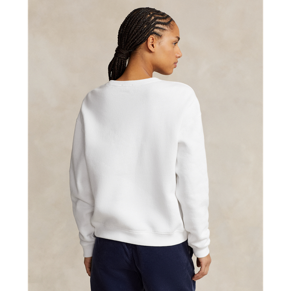 Pull col rond en molleton Polo Ralph Lauren en Blanc 5