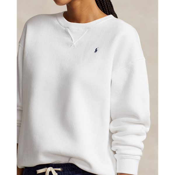 Pull col rond en molleton Polo Ralph Lauren en Blanc 6