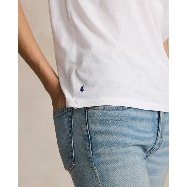 White Cotton Jersey Crewneck Tee Polo Ralph Lauren 6