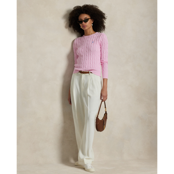★★POLO RALPH LAUREN★★ W Cable Knit Cotton Crewneck Sweat Cable-Knit Cotton Crewneck Sweater | Ralph Lauren