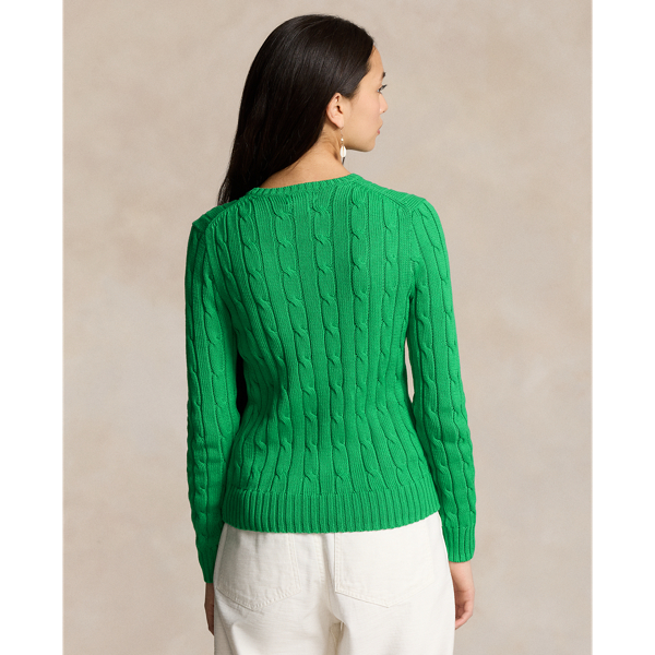 Cable Knit Cotton Crewneck Jumper for Women Ralph Lauren UK