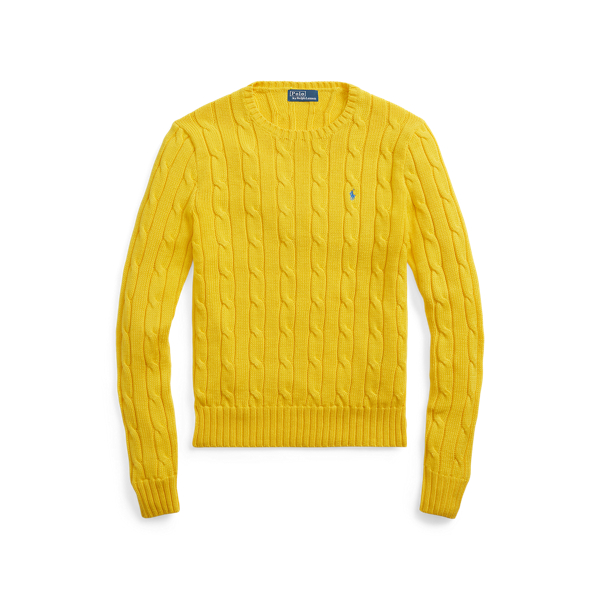 Cable-Knit Cotton Crewneck Sweater