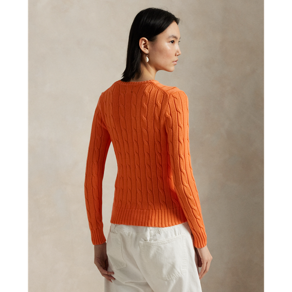 売れ筋商品|||ラルフローレン ニット&セーター アウター レディース Women's Cable-Knit Cotton Crewneck Sweater Sun Orange Cable-Knit Cotton Crewneck Sweater | Ralph Lauren