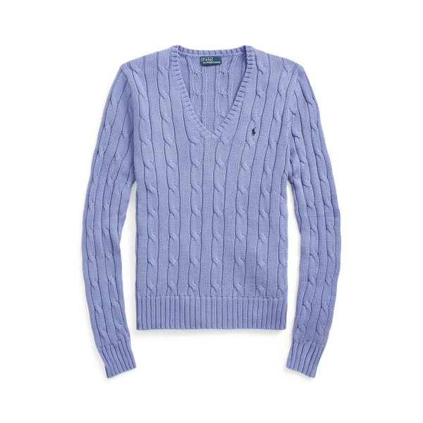 Ralph lauren v neck cable knit sweater on sale