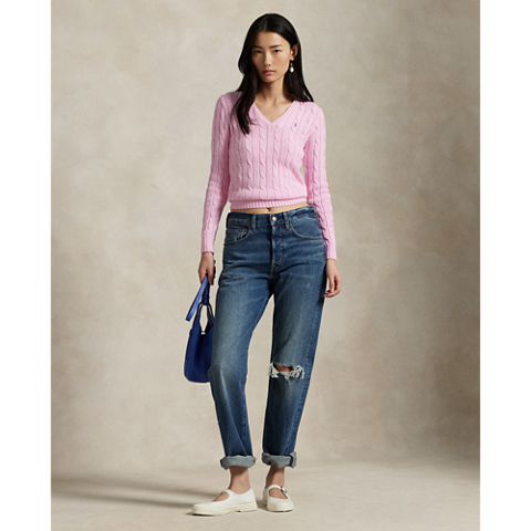 Детские свитеры Ralph Lauren Cable-Knit Cotton V-Neck Sweater