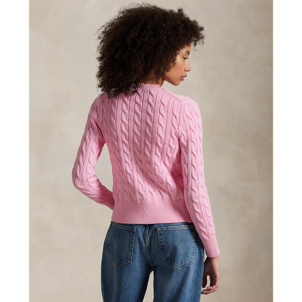 Cable-Knit Cotton Crewneck Cardigan for Women | Ralph Lauren® CL