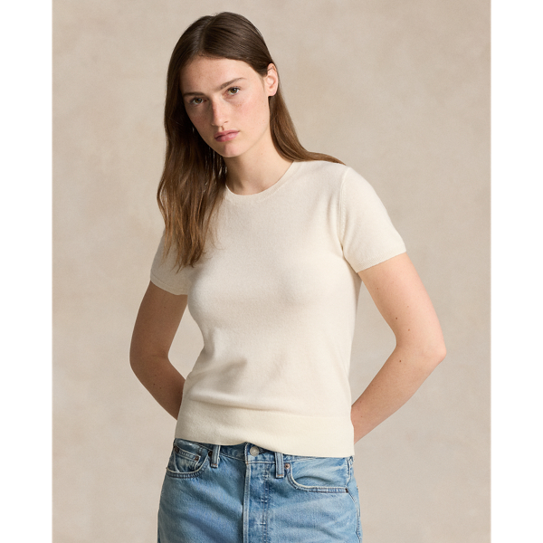 Cashmere Short Sleeve Crewneck Sweater