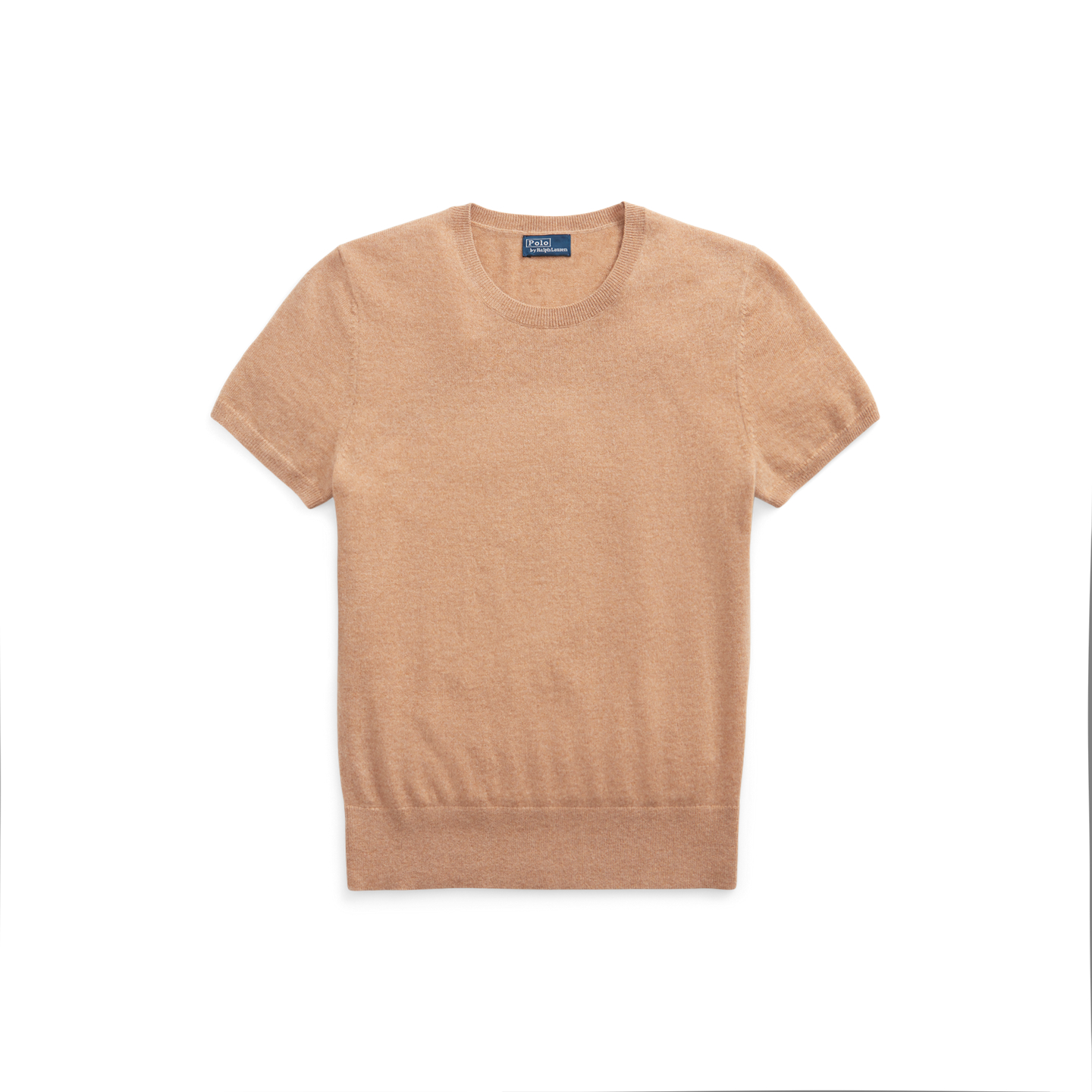 Женский свитер Ralph Lauren Cashmere Short-Sleeve Crewneck, цвет: Верблюжий меланжевый — фото 6
