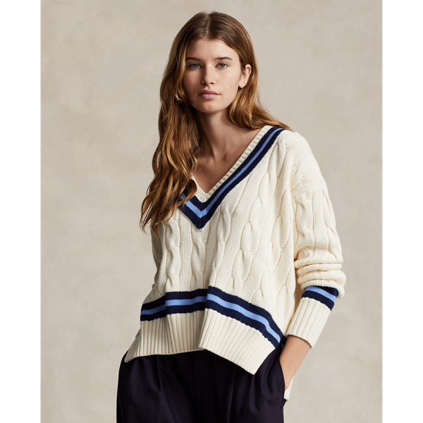 Cable Knit Cotton Cricket Jumper