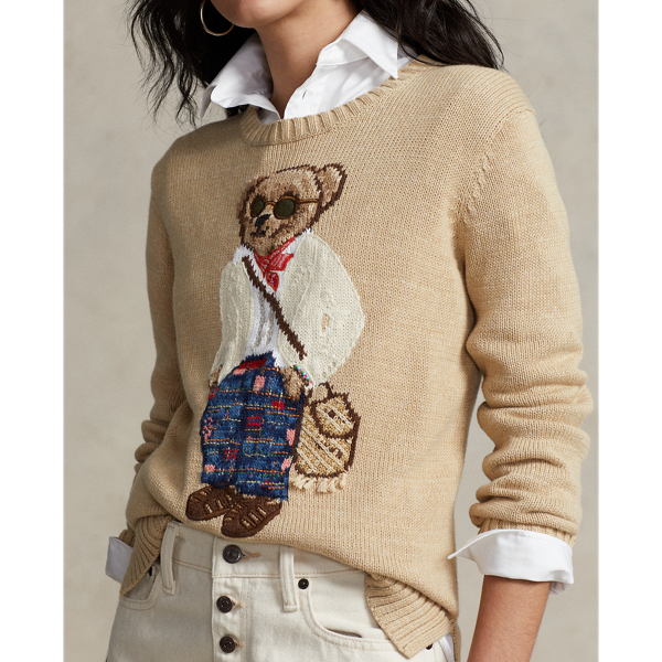 Baumwollpullover mit Polo Bear Polo Ralph Lauren in Sandbraun multi 6