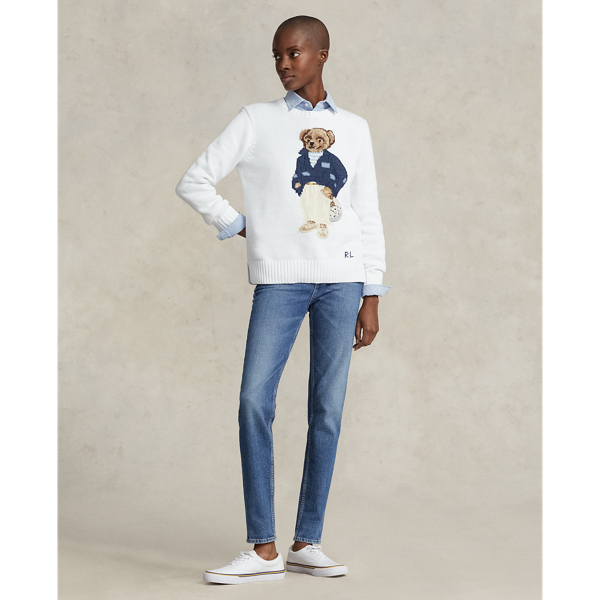 Baumwollpullover mit Polo Bear Polo Ralph Lauren in Wei&szlig; multi 4