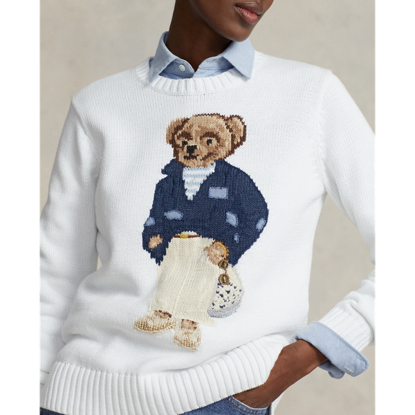 Baumwollpullover mit Polo Bear Polo Ralph Lauren in Wei&szlig; multi 6