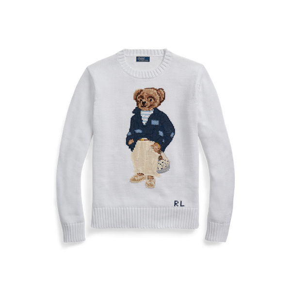 Baumwollpullover mit Polo Bear Polo Ralph Lauren in Wei&szlig; multi 2