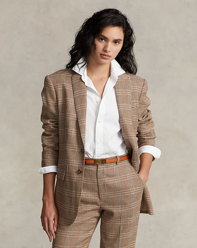Plaid Wool-Linen Tweed Blazer | Ralph Lauren Plaid Wool-Linen Tweed Blazer | Ralph Lauren