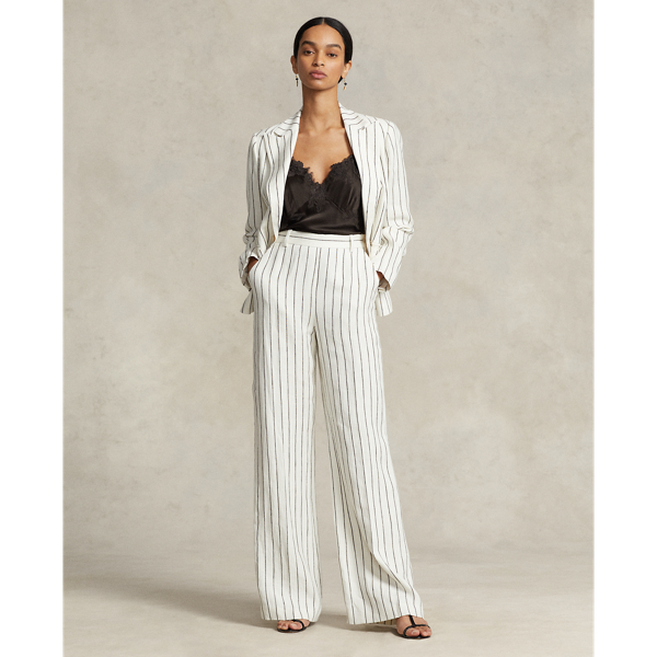 パンツ POLO RALPH LAUREN Women Straight Pants 25P211943009 001 WHIT Polo Ralph Lauren Straight-Leg Pleated Pants | Neiman Marcus
