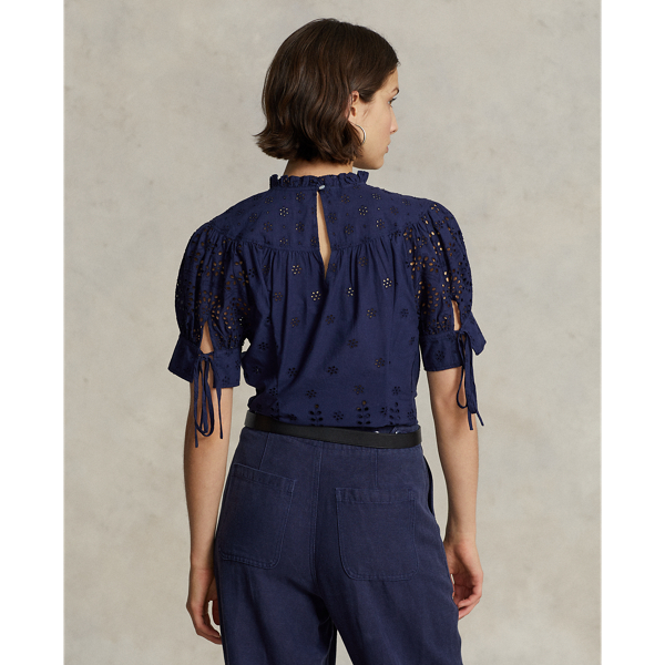 Newport Navy Eyelet-Embroidered Cotton Top Polo Ralph Lauren 5