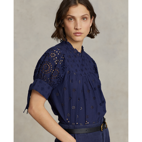 Newport Navy Eyelet-Embroidered Cotton Top Polo Ralph Lauren 6