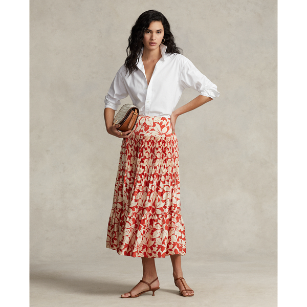 Ralph Lauren Pleated Satin Skirt Uk Sites-RalphLauren_US-Site - Main Image