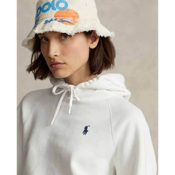Camisola com capuz cardada sem punhos Polo Ralph Lauren em Branco conv&eacute;s 5
