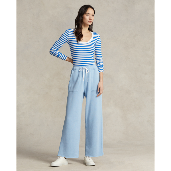 Powder Blue Cutoff-Hem Fleece Sweatpant Polo Ralph Lauren 1