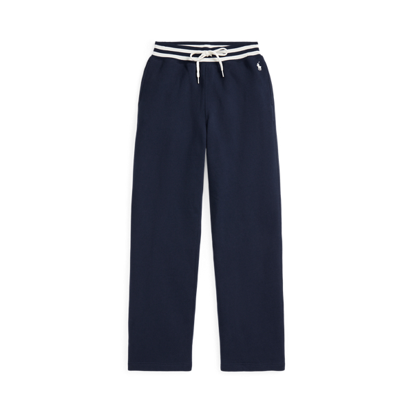 Striped-Waist Fleece Tracksuit Bottoms