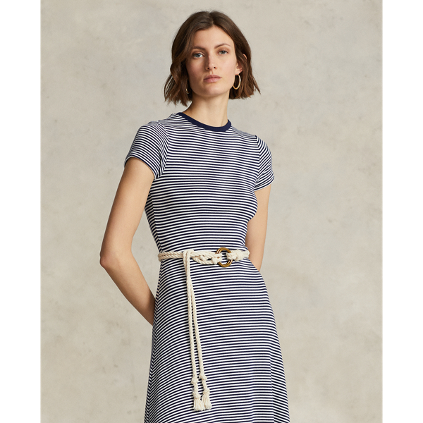 فستان مخطط من مزيج قطن مضلع Polo Ralph Lauren 4